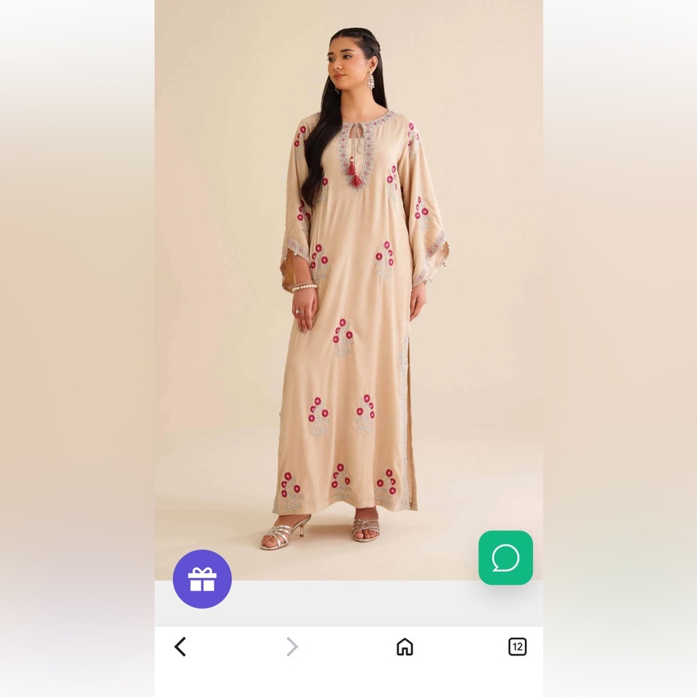 Embroidered Long Sleeve Pakistani dress by Nishat